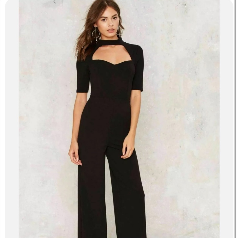 Nasty gal lovely day black jumpsuit